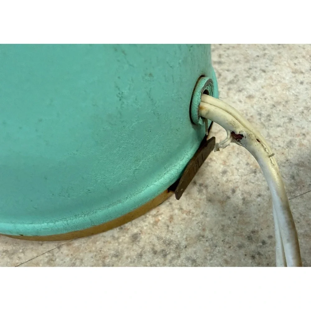 Hi Lite Model 340 Mid Century Modern Gooseneck Desk Lamp Aqua Turquoise Brass